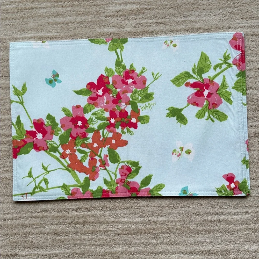 Set of 6 Vera Neumann Bardwil Linens Placemats Hellooo SPRING BLOSSOM Floral